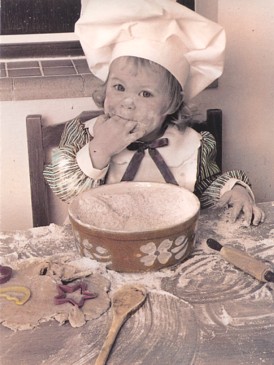 Featured is a postcard image of a young chef in training ... next stop Le Cordon Bleu!  The original unused Athena International Postcard is for sale in The unltd.com Store.